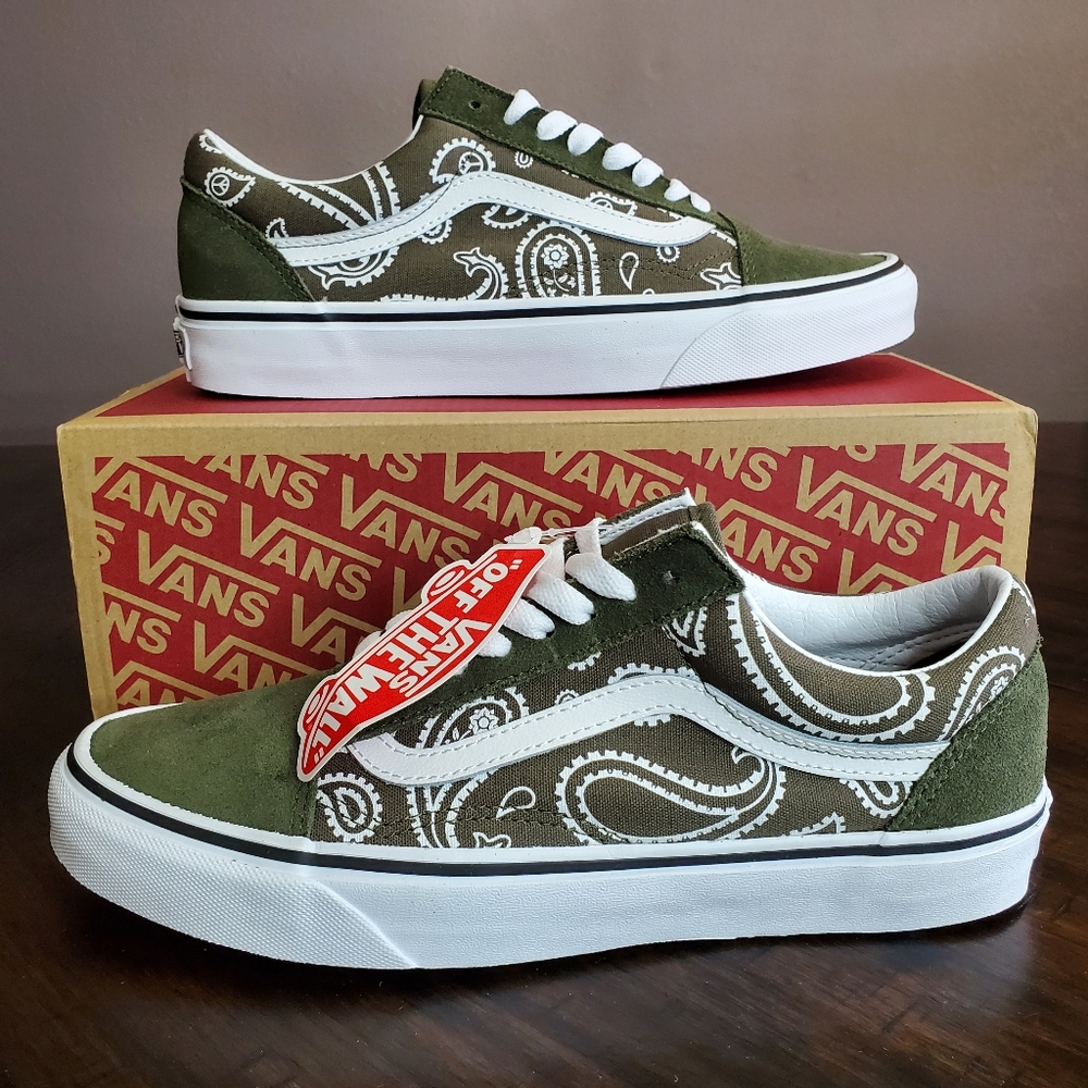 Vans Old Skool Peace Paisley Grape Leaf Women Size 9, Men Size 7.5